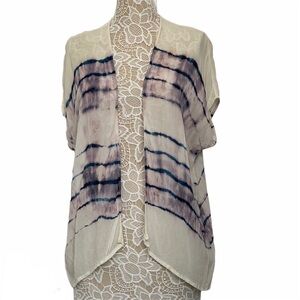 H.I.P. Top cardigan White Purple Tie Dye Small
